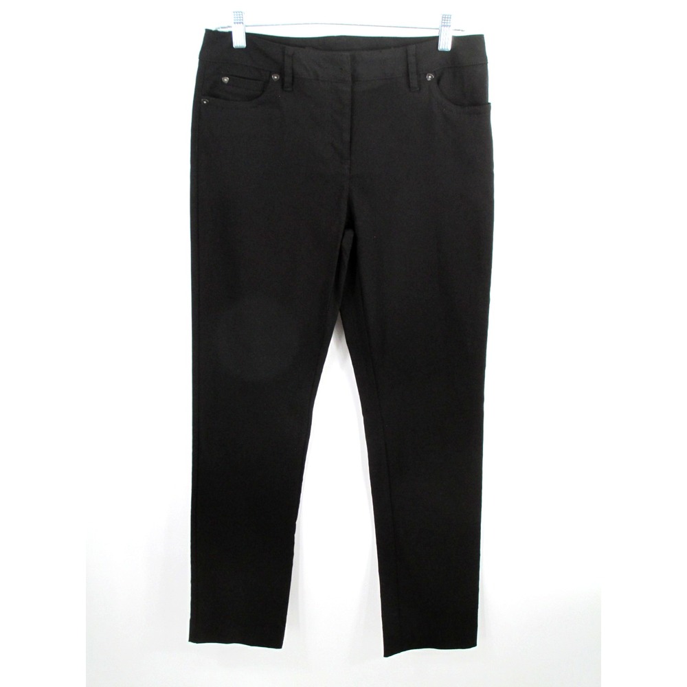 Zac & Rachel Slim Leg Stretch Pants Womens 6 Black Career Work Wear 1P81HSLK8